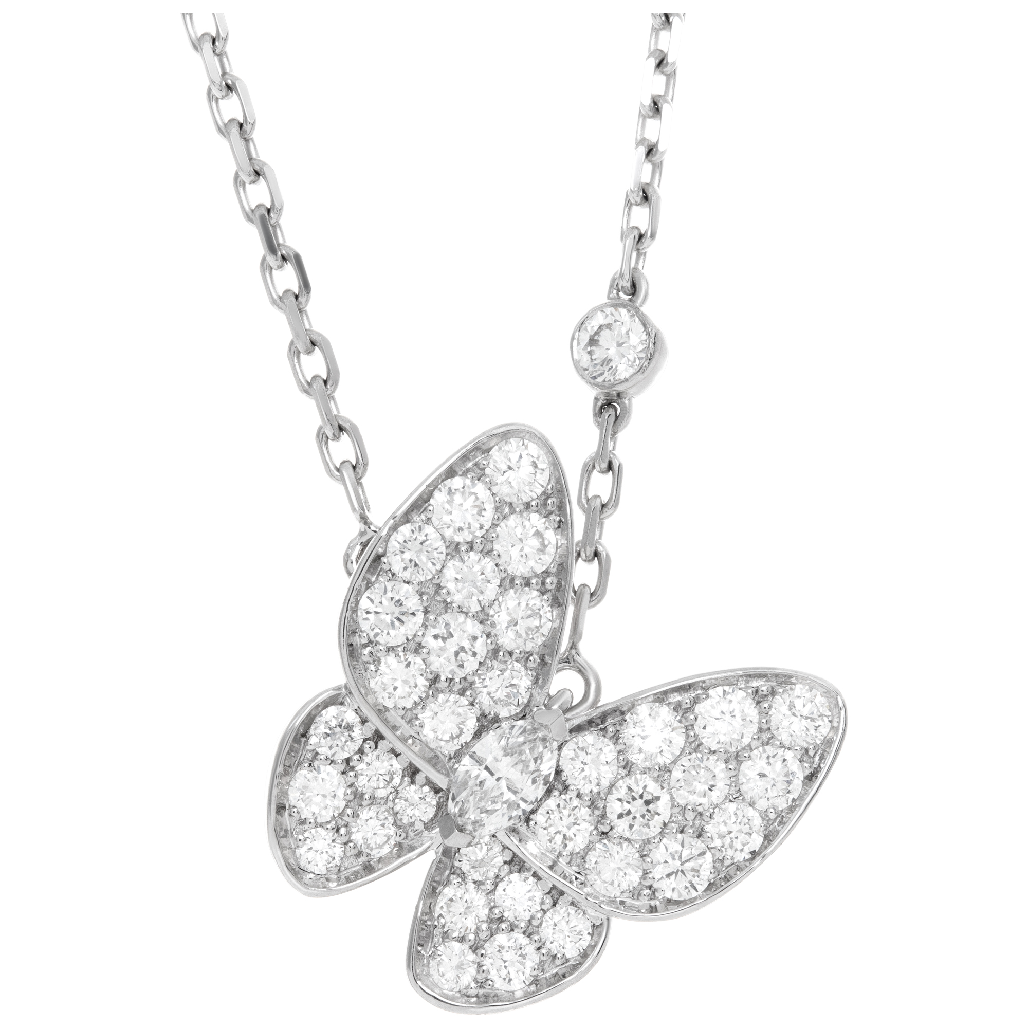 Van Cleef and Arpels "Two Butterfly" diamonds pendant necklace Van Cleef and Arpels "Two Butterfly" diamonds pendant necklace