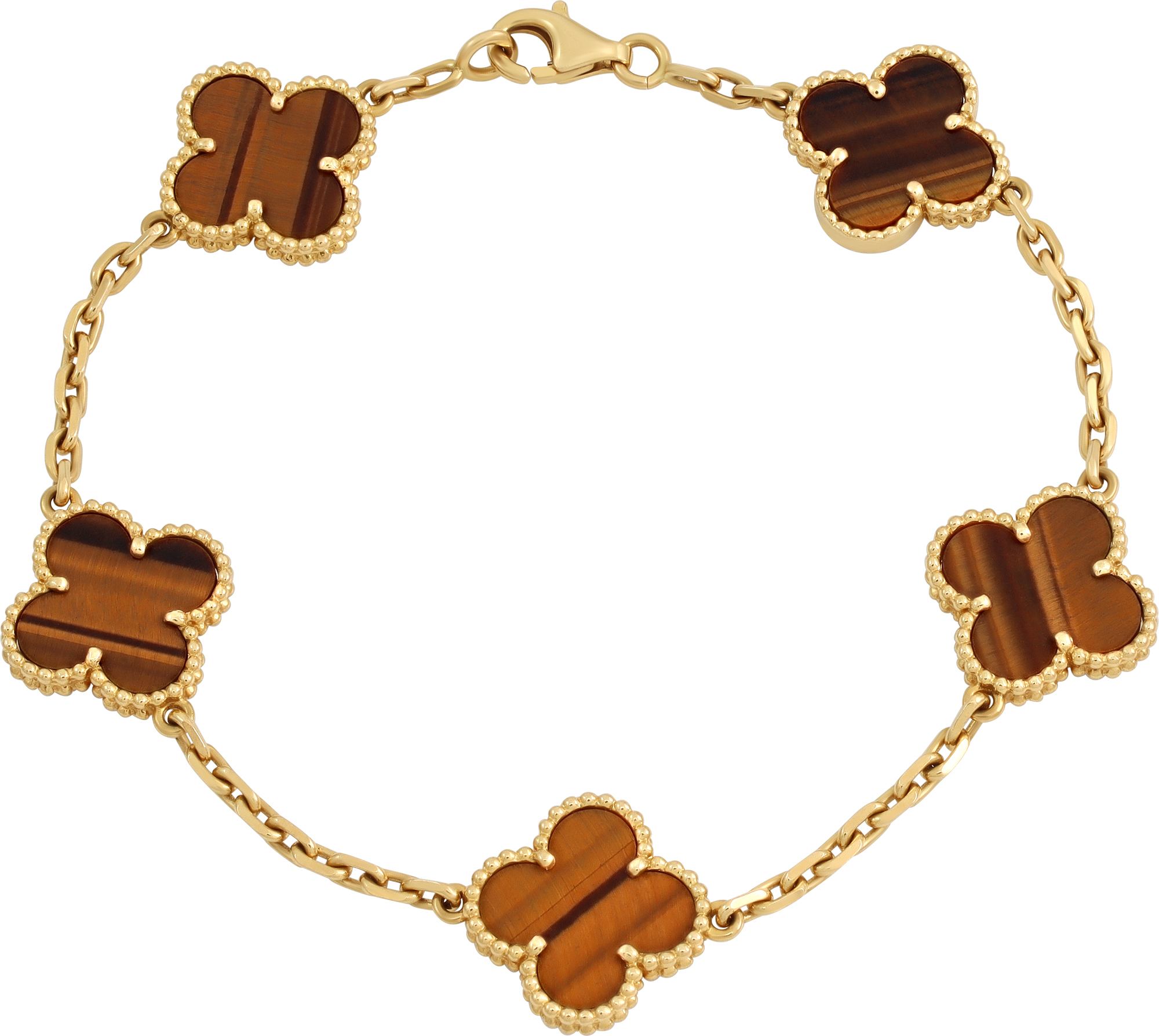 Van Cleef & Arpels Vintage Alhambra bracelet 5 motifs tiger eye