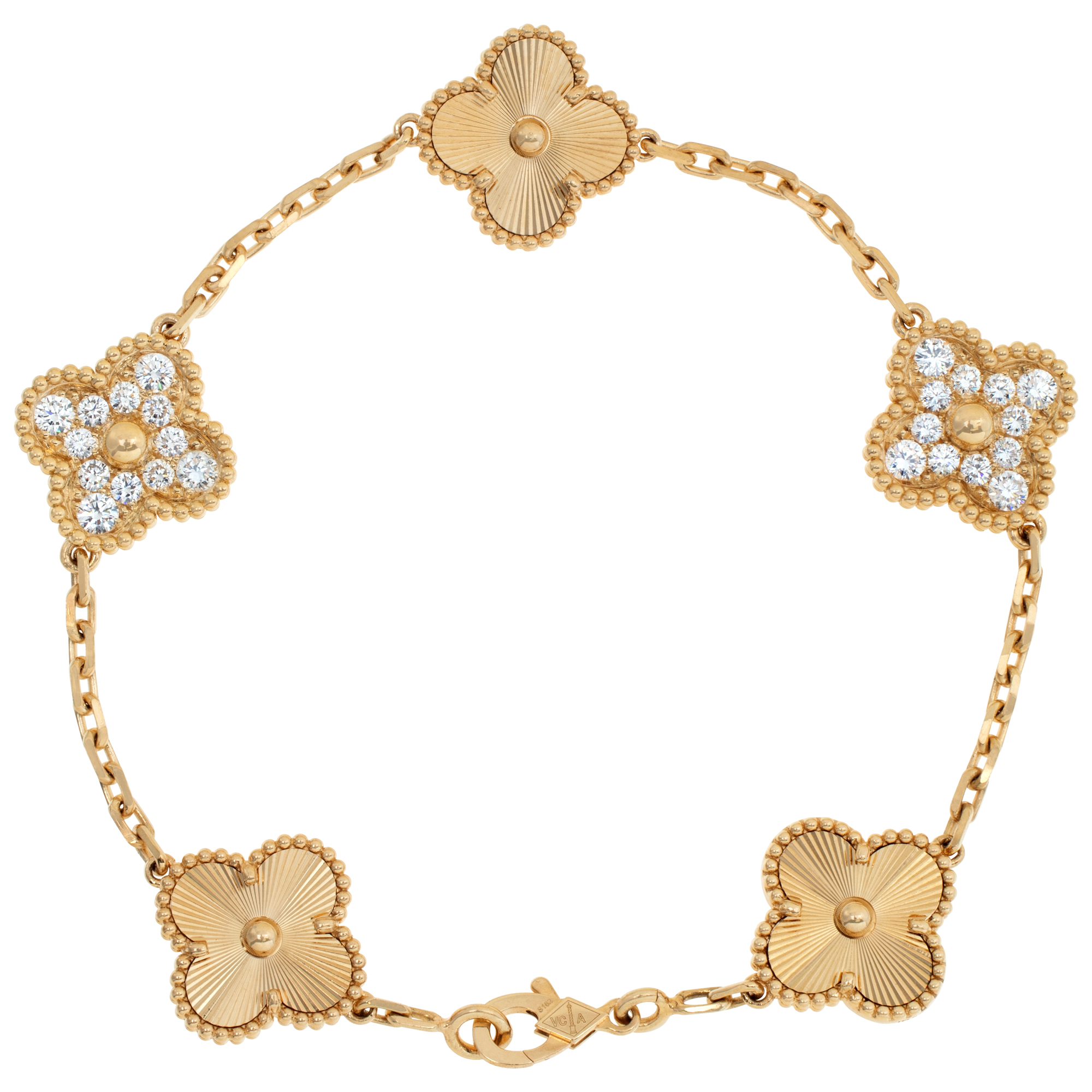 Van Cleef & Arpels Vintage Alhambra Guilloche & Pave diamond