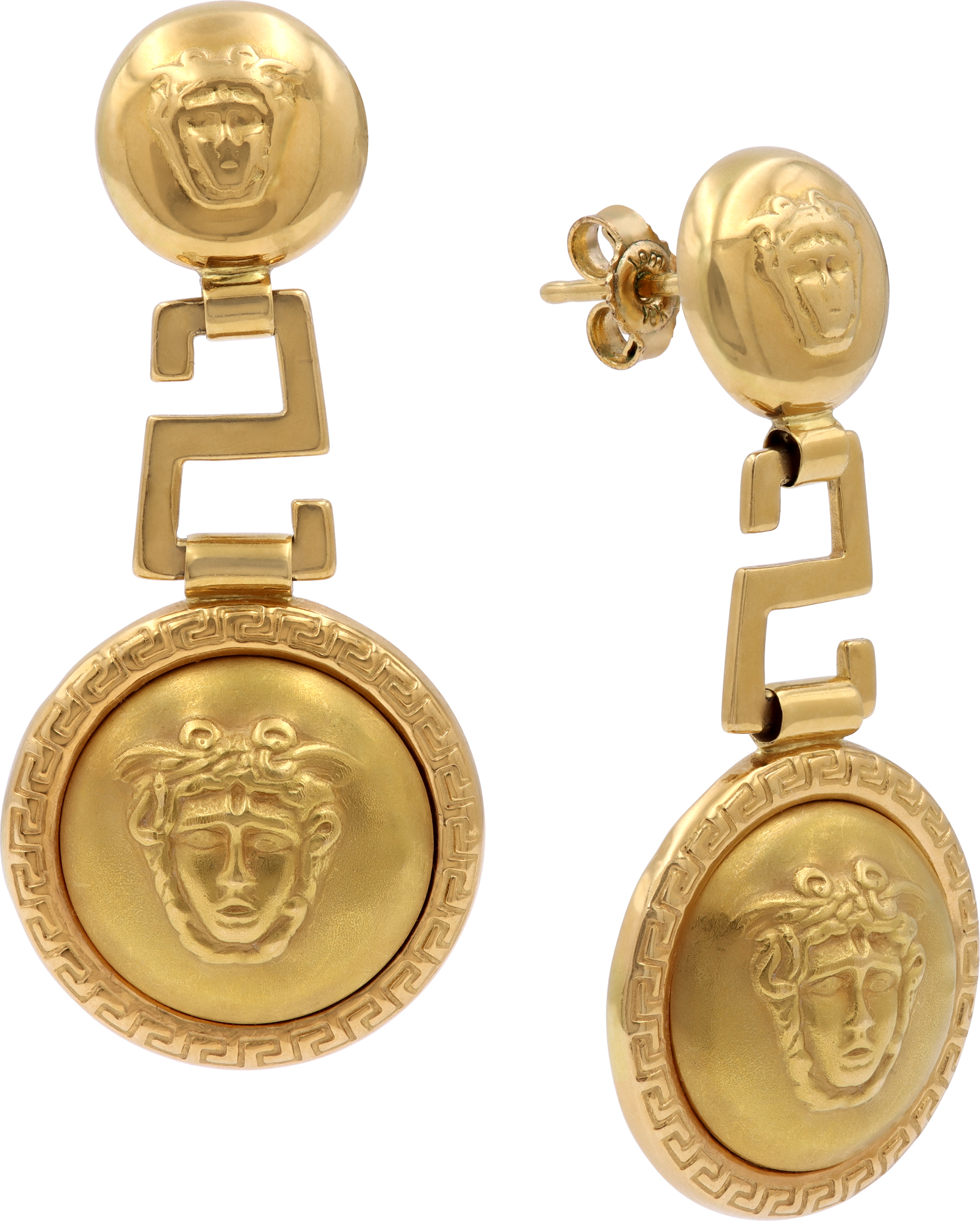 Medusa drop earrings in 18k yellow gold Medusa drop earrings in 18k yellow gold