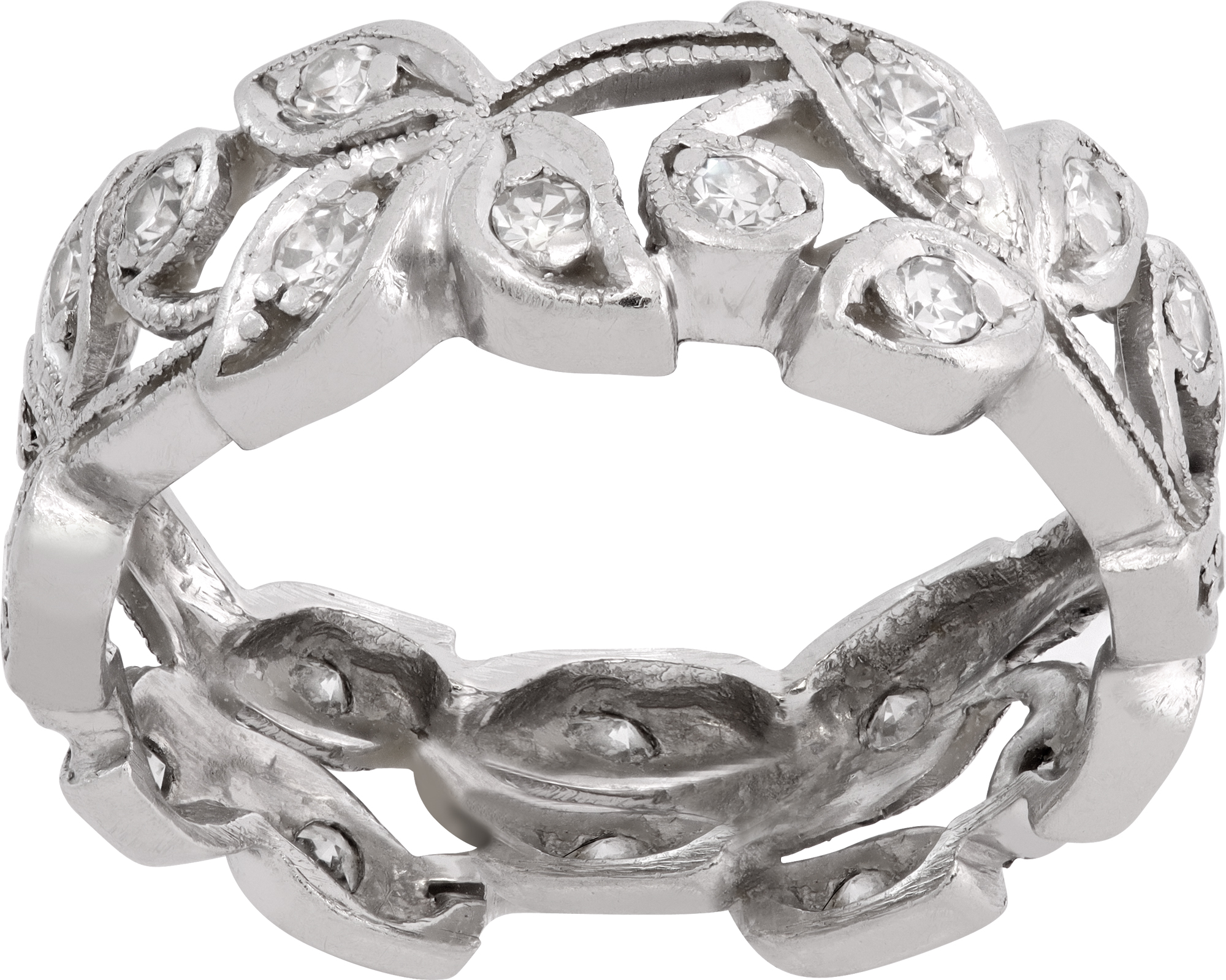 Vintage Diamond Wedding Band in platinum. Vintage Diamond Wedding Band in platinum.