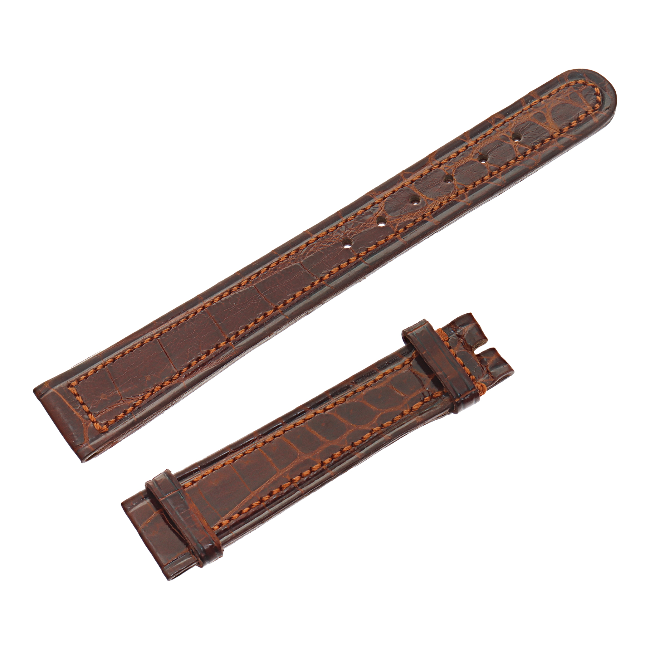 PATEK PHILIPPE [中古]濃ブラウン　クロコ革ベルト Vintage Patek Philippe brown crocodile strap (16mm x 14mm)