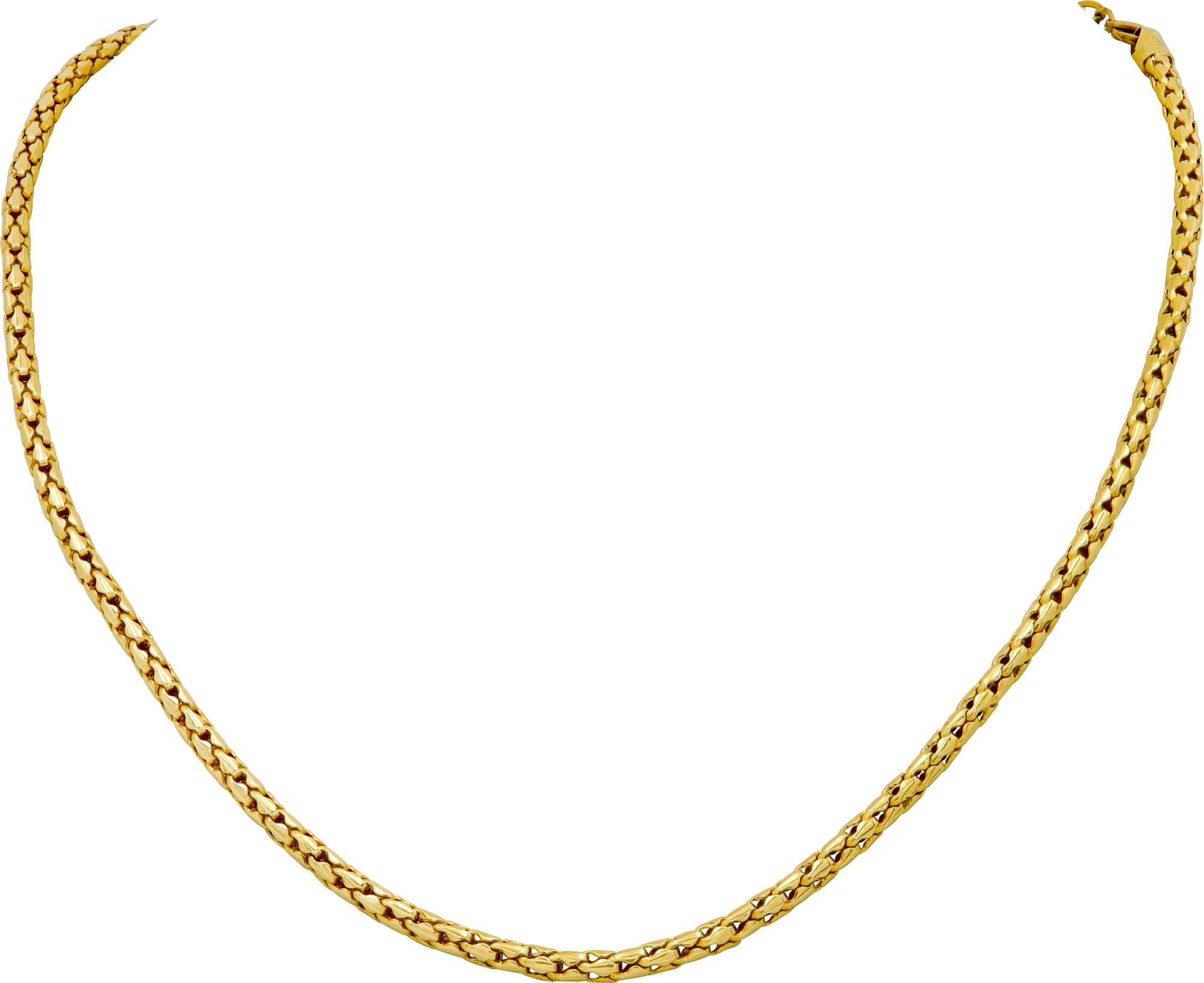 Wheat/box chain in 18k yellow gold with lobster clasp