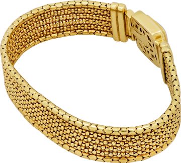 14k Gold Mesh bracelt with diamond pave details on clasp with  square clasp