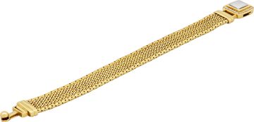 14k Gold Mesh bracelt with diamond pave details on clasp with  square clasp