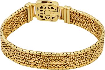 14k Gold Mesh bracelt with diamond pave details on clasp with  square clasp
