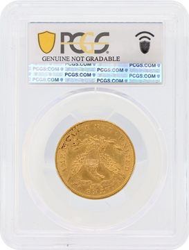 1897 $10 Liberty Head Gold Coin. PCGS Genuine - AU - Cleaned
