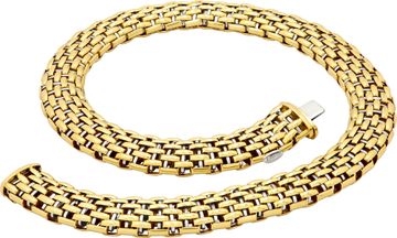 Multi Link Necklace in 18k White and Yellow Gold