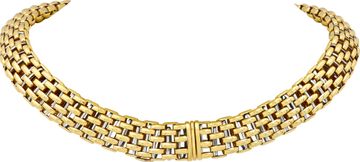 Multi Link Necklace in 18k White and Yellow Gold