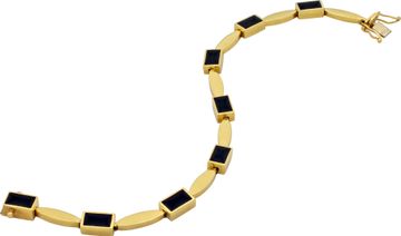 18k yellow gold bracelet with onyx accents