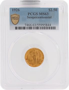 1926 $2.5 Gold Sesquicentennial Liberty Coin Jewelry Collection