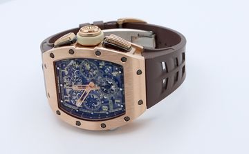 Front view of a skeletonized mechanical watch