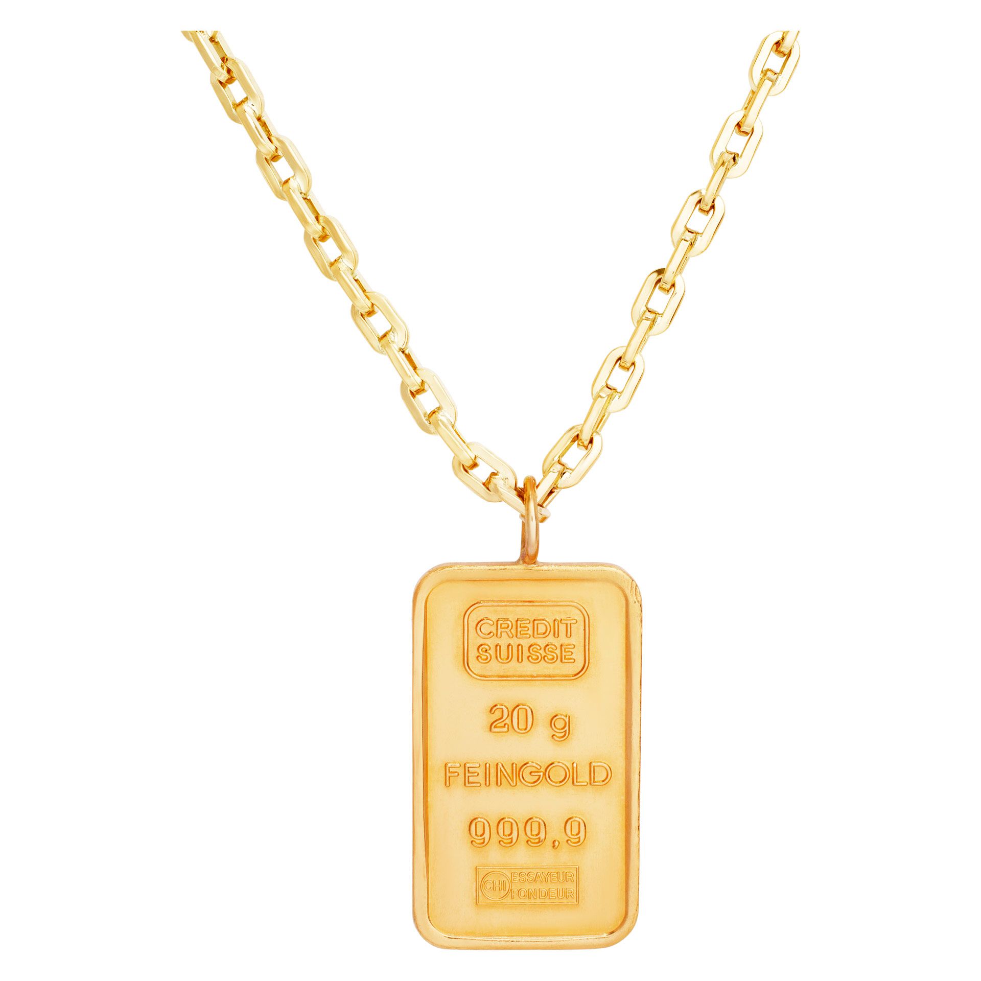 Credit Suisse 18金ゴールド ペンダント 美品 CREDIT SUISSE】 K18GP ゴールドプレート型ペンダント - メルカリ