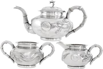 3 piece silver tea set from china