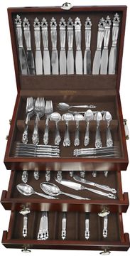 "ACORN" Sterling Silver Flatware Set patented by Georg Jense