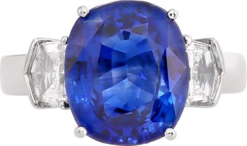 AGL certified Ceylon (Sri Lanka) blue sapphire ring 8.22-carat sapphire platinum