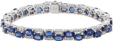 Alternating Diamond and Sapphire line bracelet in 14k white gold Bracelet Collection