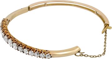 Antique Diamond Bangle in 14k yellow gold
