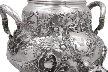 Antique Victorian English Sterling Silver Four-Piece Tea set