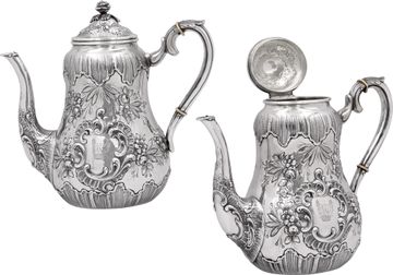 Antique Victorian English Sterling Silver Four-Piece Tea set