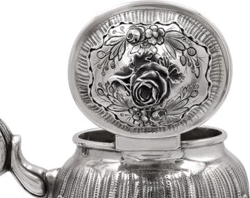 Antique Victorian English Sterling Silver Four-Piece Tea set