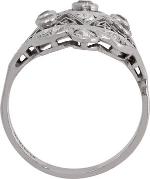 Art Deco Diamond Dinner Ring in platinum