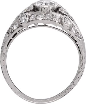 Art Deco Diamond Engagement Ring in platinum