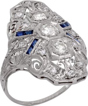 Art Deco Diamond Ring in platinum