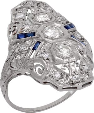Art Deco Diamond Ring in platinum