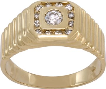 Art Deco Style Diamond Ring in 14k yellow gold Ring Collection