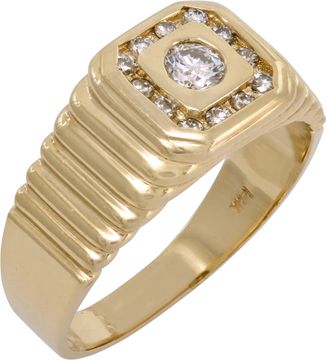 Art Deco Style Diamond Ring in 14k yellow gold