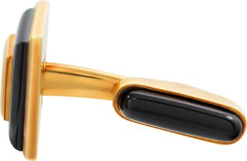 Asprey diamond and onyx cufflinks and 4 piece stud set in 18k yellow gold