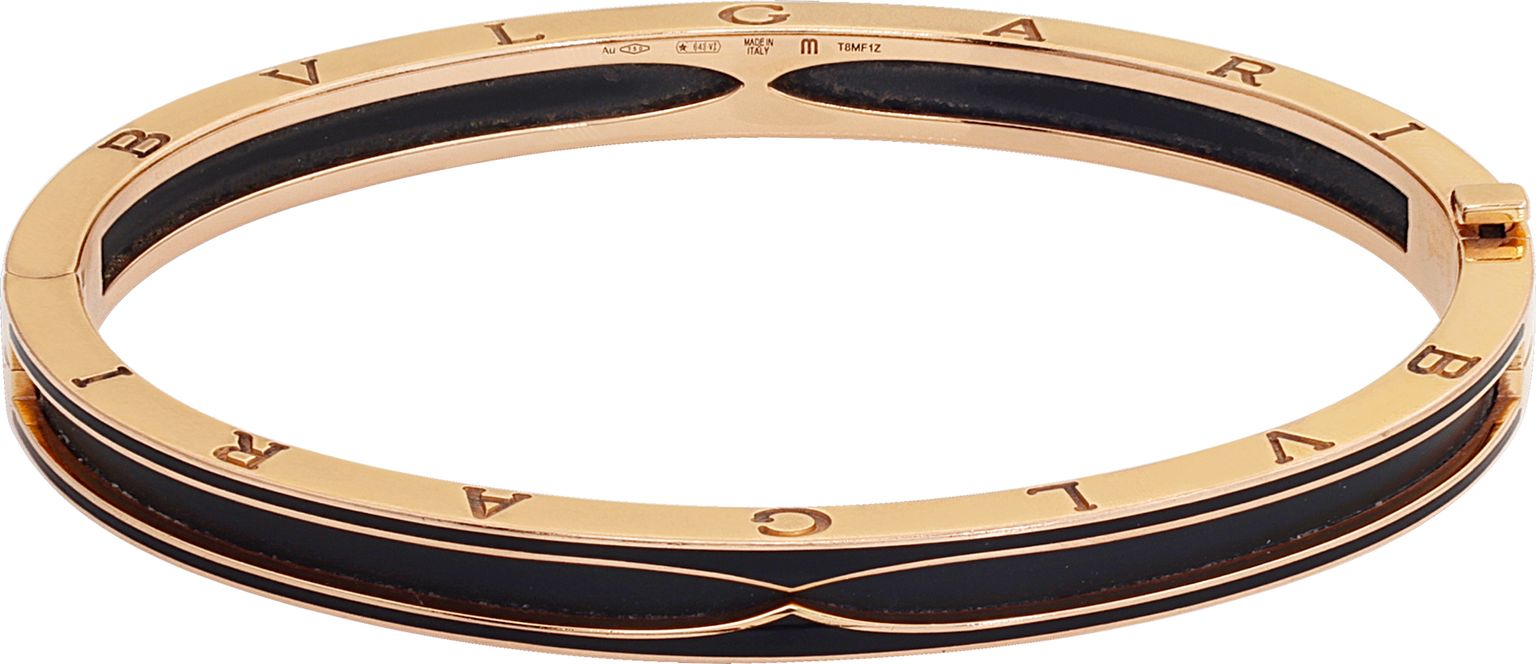 Bvlgari bracelet in 18k rose gold with matte black ceramic