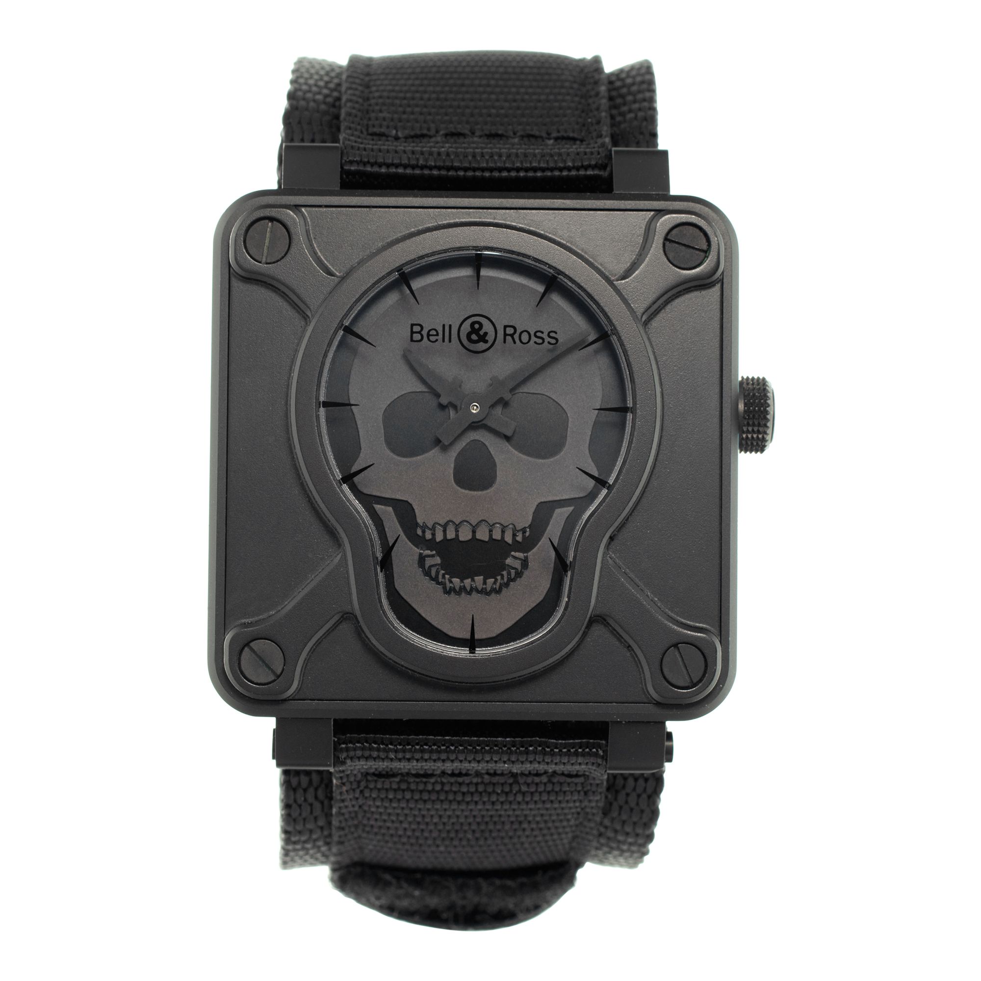 Pre-owned Bell & Ross Airborne II Skull br 01-92-s pvd | Gray & Sons