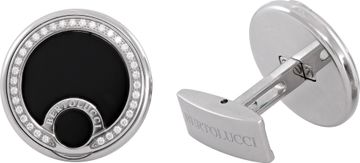 Bertolucci sterling silver cufflinks with diamonds and onyx