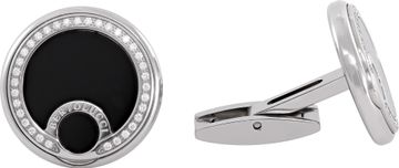 Bertolucci sterling silver cufflinks with diamonds and onyx