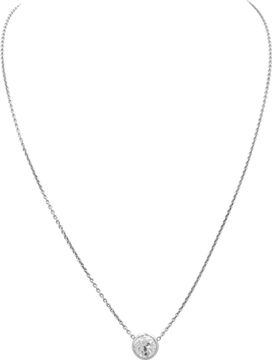 Bezel set diamond chain necklace in platinum and 14k white gold