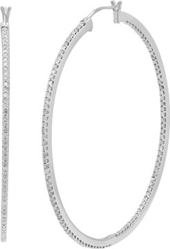 Big diamond hoops in 14k white gold Earring Collection