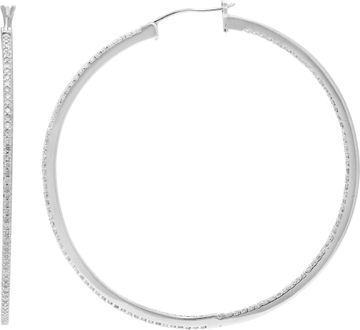 Big diamond hoops in 14k white gold