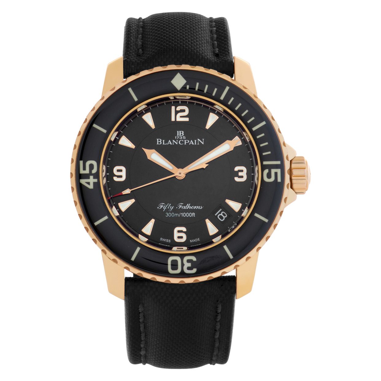 Pre-owned Blancpain Fifty Fathoms 5015.3630.52 18k W523991