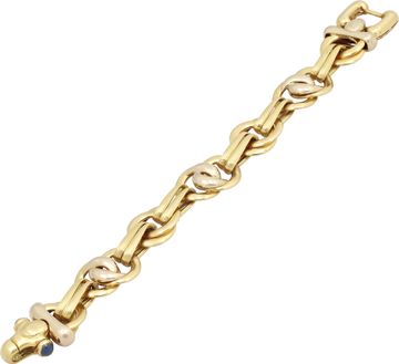 Blue Topaz Cabochon bracelet in 18k Yellow Gold
