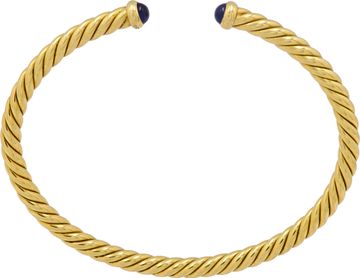 Blue sapphire David Yurman CableSpira Flex bracelet in 18k yellow gold