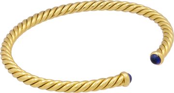 Blue sapphire David Yurman CableSpira Flex bracelet in 18k yellow gold
