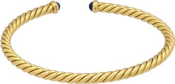 Blue sapphire David Yurman CableSpira Flex bracelet in 18k yellow gold