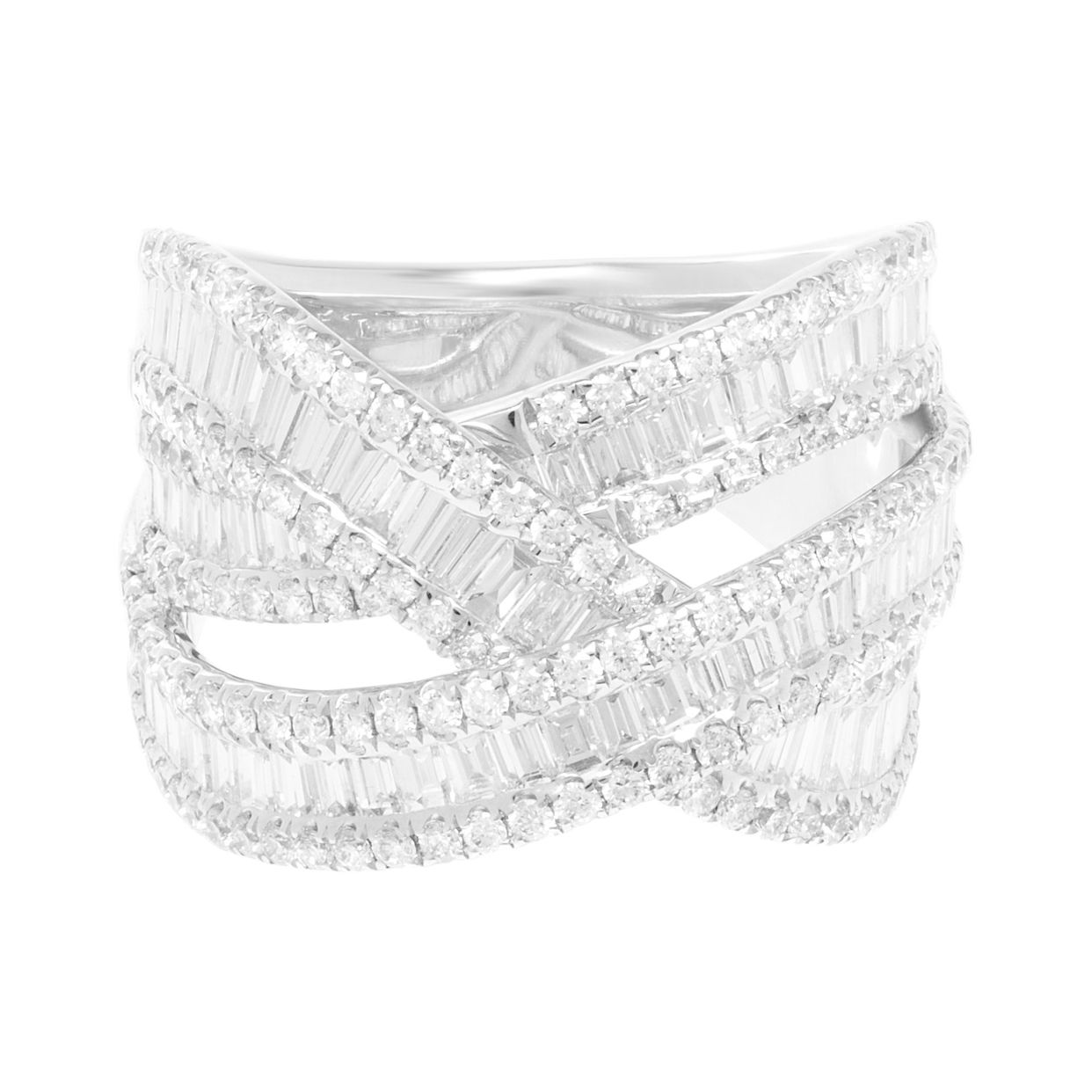 Diamond Rings With Ribbons Braided diamond ribbons ring in 18k white gold. 3.02 carats in
