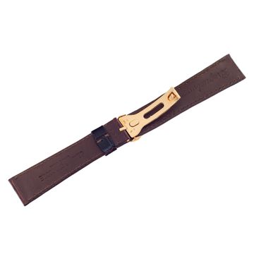 Breguet brown alligator strap with an 18k pink gold deployant buckle. (19x16)