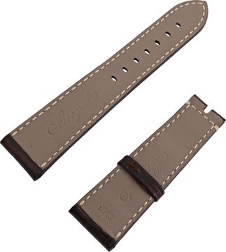 Breguet matte brown alligator strap 22mm x 18mm for deployant buckle