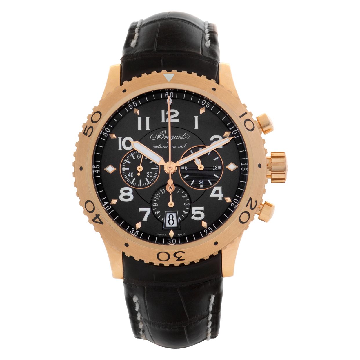 ブレゲ Breguet type xxi 時計ベルト 22-18mm ブラウン ヒルシュ＞ジョージ/ブレゲ/クラシック/マリーン/タイプXX