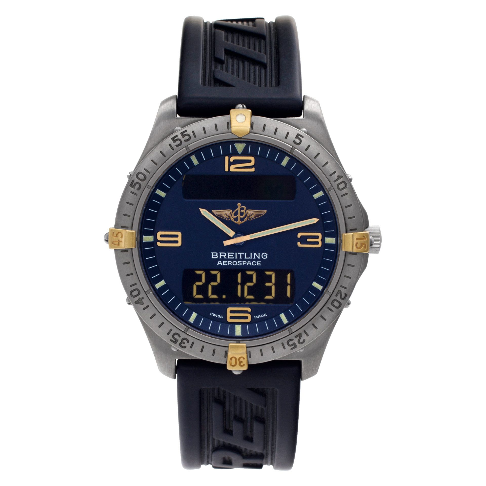 Preowned Breitling Aerospace F56062 Titanium Blue dial 40mm