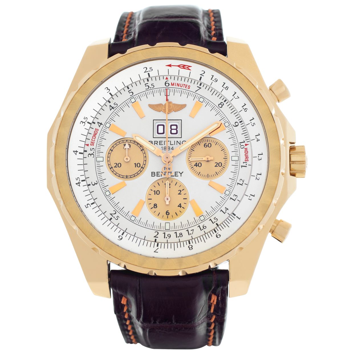 Pre-owned Breitling Bentley 6.75 H44363 18k 49mm auto watch